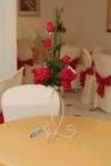 Decora��o do sal�o vermelho e branco