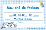 Convite para chá de fraldas.
Papel fotográfico:8 un - R$ 2,00