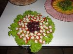 Tomate Cereja recheado com queijo roquefor