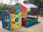 Kit Baby 2 - Tamanho 1,50m x 2,50m (01 piscina de bolinha + 01 playground com escorregdor + 01 gangorra) - Suporta crianças até 7 anos