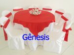 Mesa 8 lugares,branco com vermelho 56