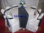 Mesa 8 lugares,branco com azul marinho 60