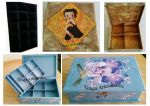 Porta Bijouterias em MDF. Com Dois compatimentos e espaço para anéis. Em Dècoupage. O decorado com a Betty Boop tem um só compartimento, porém os espaços são maiores.