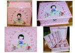 Porta Bijouterias em MDF. Com dois compartimentos e espaço para anéis. Decorados com Biscuit. Personalizados.