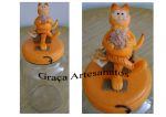 Pote de 3 litros decorado em Biscuit. Garfield.