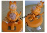 Pote de 3 litros decorado em Biscuit. Garfield.