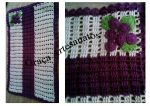 ogo americano em crochet aplicado com uvas tambm em crochet. Tamanho aproximado de 0,70x0,60cm. 