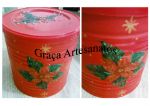 Lata de Nescau/leite ninho/ e afins, pintada com dècoupage.