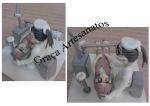 Outro ângulo da sala odontológica com dentista e paciente em tratamento. Trabalho em biscuit para alunos da faculdade de odontologia de Anápolis.