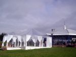 Toldo transparente com cortinas 7,00x7,00