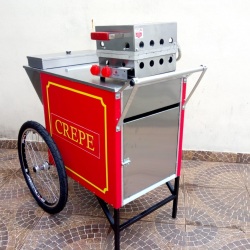 Carrinho de Crepe suíço para festas modelo retro - com 2 rodas de bicicletas. 95cm x 50cm