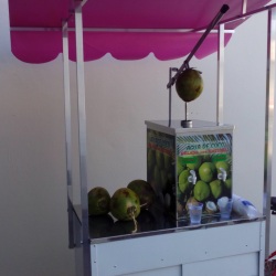 Food bike com máquina de água de coco (gela coco) em aço inox, com saída para água gelada e natural - codígo fmac