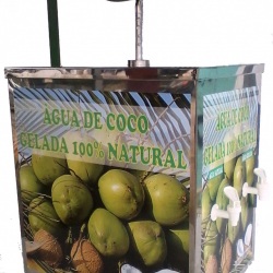 Mquina de gua de coco (gela coco) em ao inox, com sada para gua gelada e natural - codgo mac