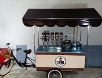 BIKE FOOD / FOOD BIKE DE CHURROS - dom churros - gourmet MEGA (cod. fbcgm)  medidas(250 cm x 80 cm)adesivado, com  toldo e Estrutura interna c/ tubos de alumnio - 3 rodas com aros e cubos de alumnio; Na promoo: projeto, curso/churros e apostila grtis