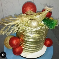 bolo espatulado dourado natalino