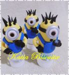 tubete dos minions em biscuit