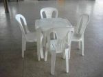 mesas e cadeiras PVC