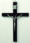CF90.Crucifixo Estilizado 24 x 15 cm Cruz Madeira Prata