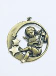 AR751.Medalho Anjo Tocando - Ouro Velho