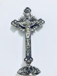 AR1845.Crucifixo c/ Esplendor e base 11cm Nquel