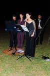 Mirele, Michele (teclado) e Thiago (Violino).