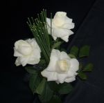 Cachepô de vidro com 3 rosas