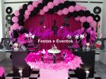 Decorao Festa Teen Preto e Rosa - Buffet Opo