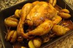 Frango Assado com recheio de batata