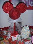 Centro de Mesa Cabe�a da Minnie Vermelha com Glitter