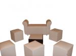 Lounge 19 (05 puffs cubo 1 lugar ,01 mesa de centro cubo,01 Recamier )