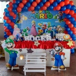 #Decorao Super Mario - para meninas nos bales acrescentamos a cor rosa da Princesa