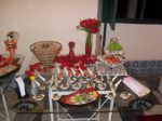 Mesa de comida japonesa do Forr de Noivas