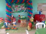Evento, com o tema pica-pau, painel digital.