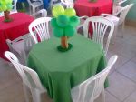 jogo de mesa com 04 lugares PVC, com enfeite de mesa.