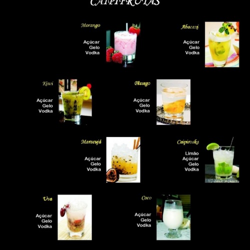 CAIPIFRUTAS - Valter Drinks, Barmans e Bartenders para seu evento
