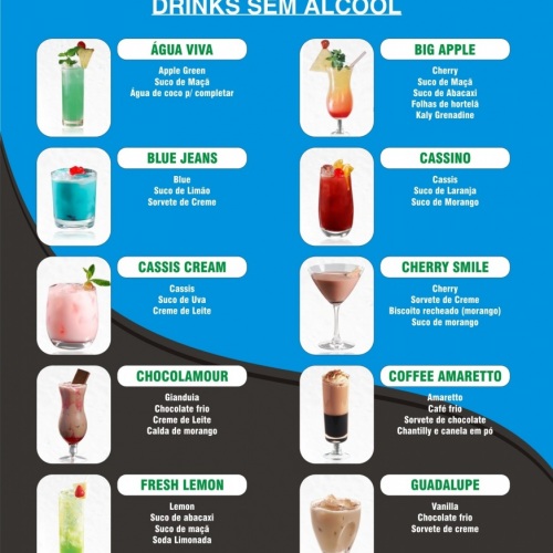 DRINKS SEM ÁLCOOL -Valter Drinks, Barmans e Bartenders para seu evento