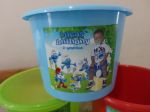 Balde de pipoca smurfs. Em qualquer tema. 1,5L. VAZIO. baldinho + adesivo
