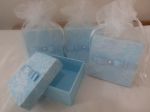 Caixa mdf com renda e laço na tampa. Saco de organza com valor a parte. 10X10X5cm