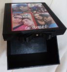 Caixa mdf com fotos Dia dos Namorados. 15x15x7cm