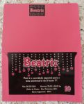 Convite Tenn Cortina de estrelas pink com preto