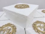 Caixa mdf convite padrinhos personalizada, aplique mdf provençal - 20X20X10cm