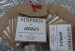 Pacotinho rústico para suspiros: Saquinho rústico p alimentos, cartão impresso e fita para fechar.