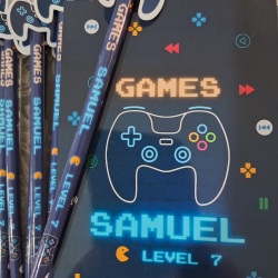 Bloquinho com lpis personalizado tema Games - jogos.