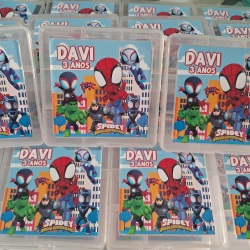Caixa Organizadora de Doces, Homem Aranha e seus amigos.